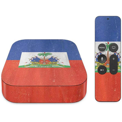 Haiti Flag Distressed Apple TV Skin